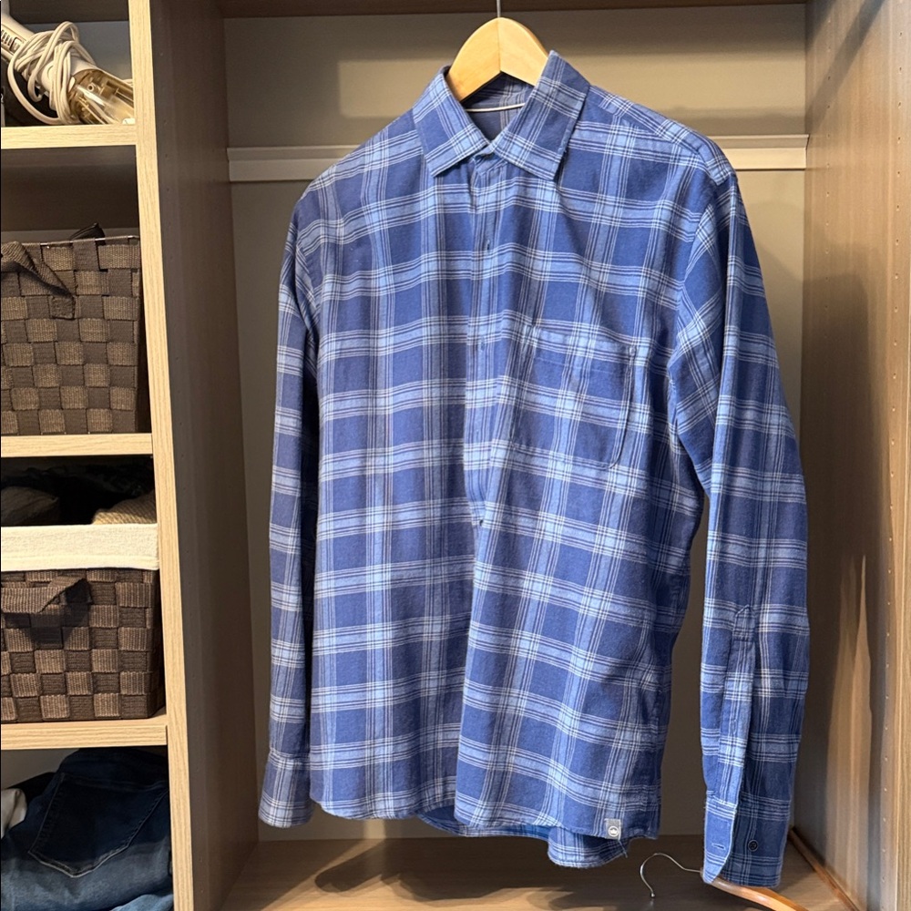 Peter Millar Blue Plaid Button-Down Shirt